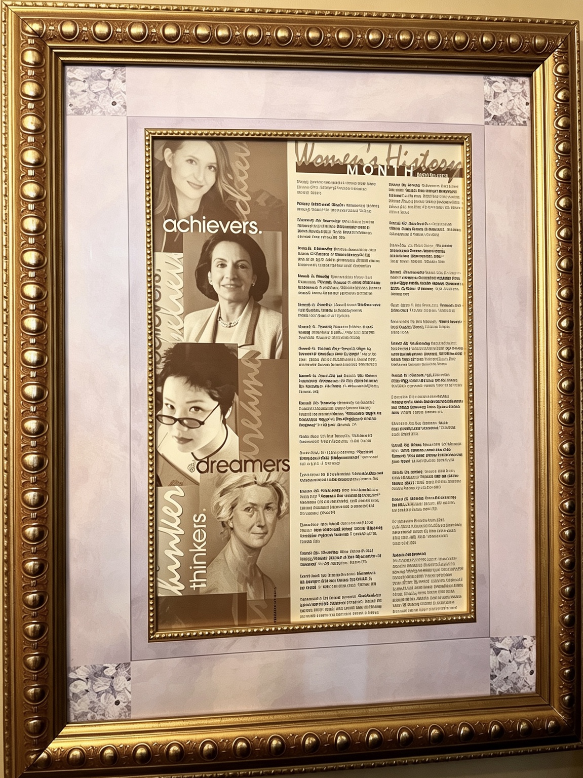 Mary Washington College Women’s History Month display