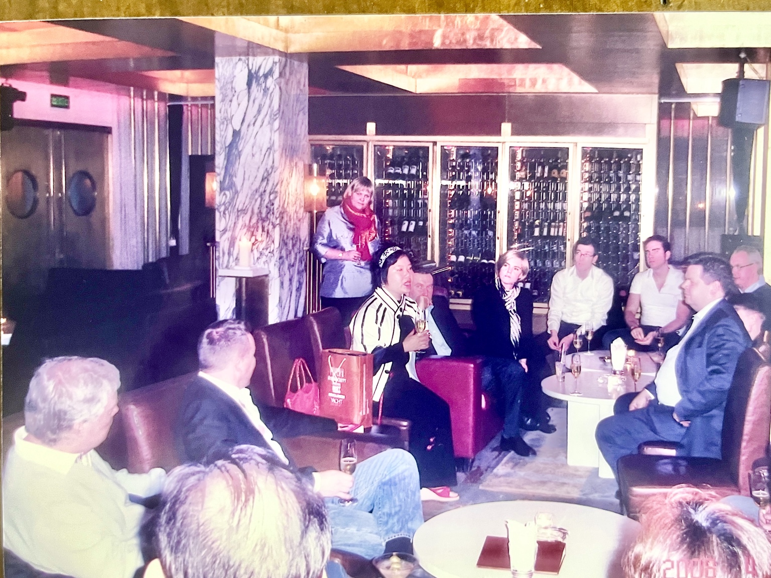 Annie Wang speaking to a Swedish CEO group at Three on the Bund in Shanghai on April 5, 2008